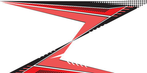 Dynamic racing stripes car sticker design for sports, speed, and drift vehicle modifications vector Illustration. © alinasirulloh