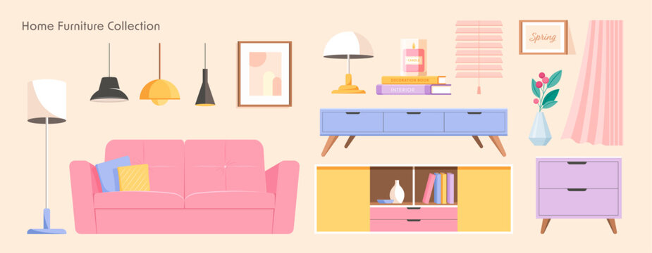 Modern Interior Furniture and Home Decor Design Assets