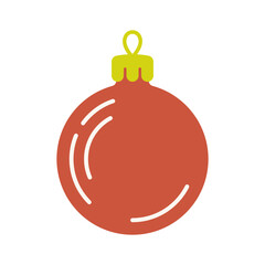 Obraz premium Christmas ball icon. Colored silhouette. Front and side view. Vector simple flat graphic illustration. Isolated object on a white background.