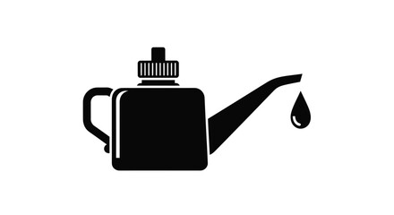 Obraz premium Simple black silhouette of an oil can with a single drop
