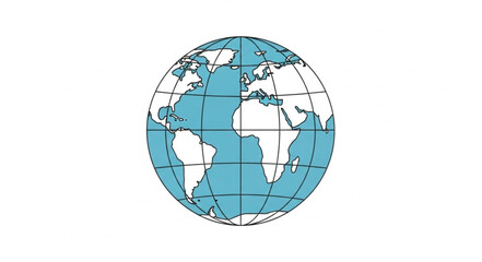 Detailed Illustration of a Globe Showing Continents and Oceans.
