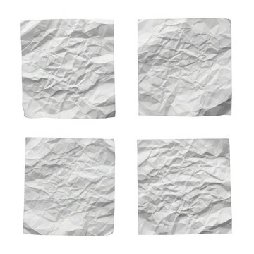 Four square gray stone texture tiles isolated on transparent background