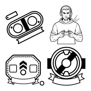 Cricket umpire batsman and celebration player line art icon bundle