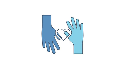 Obraz premium Two hands reaching out to each other with a heart.