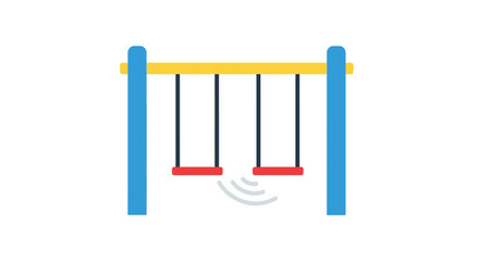 Simple illustration of a swing set with two swings.