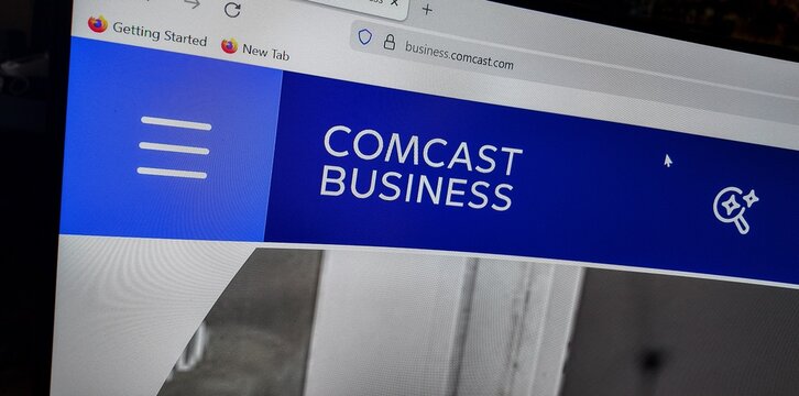 internet browser window with comcast website