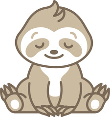 Obraz premium Sloth kid kawaii icon. Sleeping baby animal