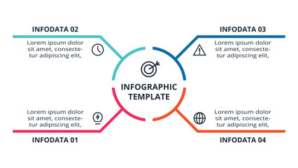Obraz premium Essential infographic with 4 steps, options, parts or processes. Business data visualization.