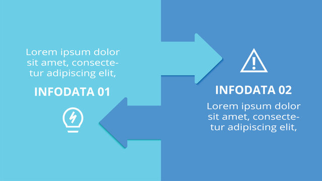 Essential infographic with 2 steps, options, parts or processes. Business data visualization.