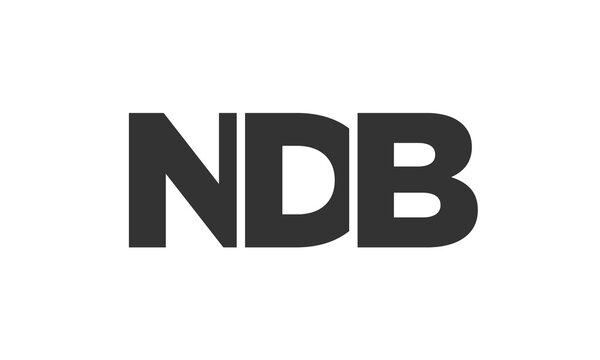 NDB logo design template with strong and modern bold text. Initial based vector logotype featuring simple and minimal typography. Trendy company identity.