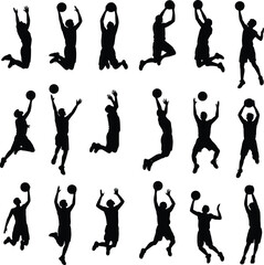 basketball, silhouette, player, sport, athlete, jump, dunk, shoot, ball, action, dynamic, fitness, competition, game, team © It's Sohan Here