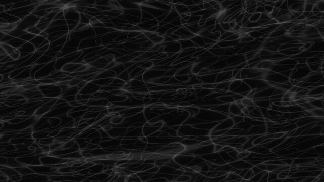 Abstract dark background with intricate, wispy white lines creating a tangled, fibrous texture, resembling fine threads or static electricity.
