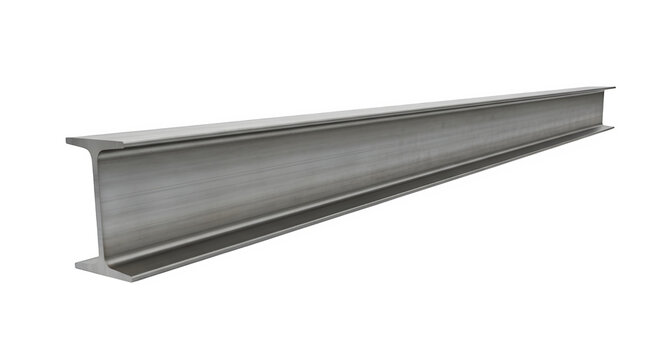 Steel channel profile beam on isolated on transparent background