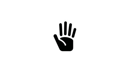Obraz premium A black and white graphic showing an open hand with four fingers spread out