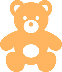 Obraz premium teddy bear vector with cute toy silhouette and outline icons, baby nursery plush mascot symbol isolated on transparent background, editable minimalist design
