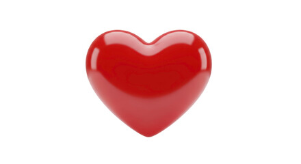 Fototapeta premium Shiny Red 3D Heart Symbol Isolated on Transparent Background