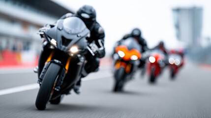 Blurred in motion: High-speed motorcycle race on track