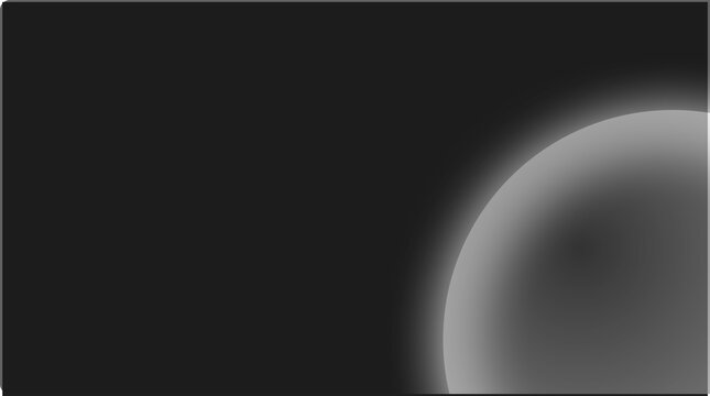 Dark Minimalist Background with Glowing Grey Orb and Copy Space