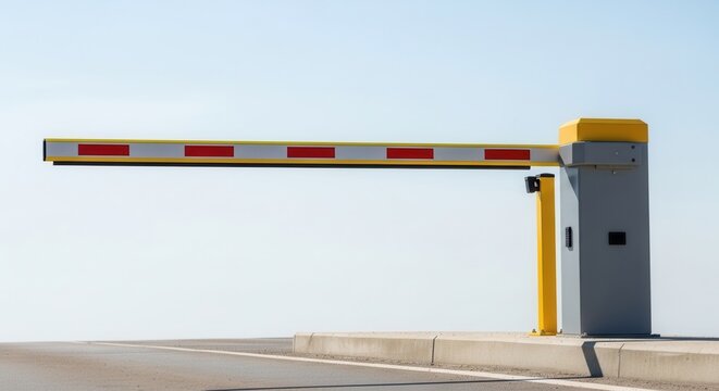 Barrier Gate at Road Entrance: Security System and Traffic Management in Open Air