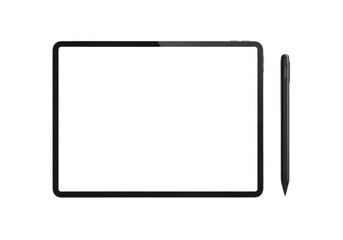 Simple icon of a digital tablet with a stylus pen isolated on transparent background Png, PNG, png