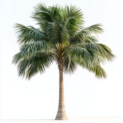 Obraz premium Coconut Palm Stands Alone in Bright Light in a Simple Outdoor Setting