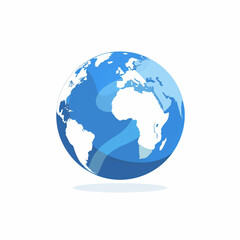 Obraz premium Blue Earth Globe Illustration on White Background