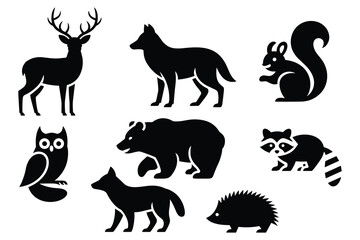 Obraz premium Collection of Forest Animal Icons illustration vector