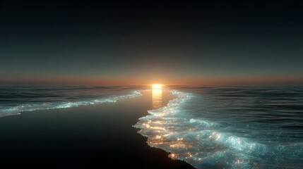 Abstract refractive light ocean made of energy pictures