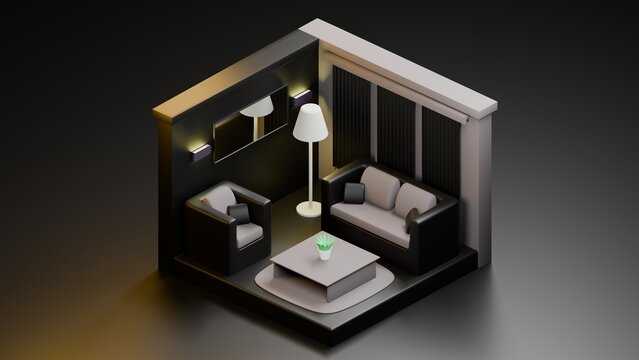 3d rendered illustration of a room