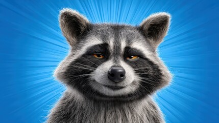 Obraz premium Charming Raccoon Character Portrait Lifestyle Digital Illustration