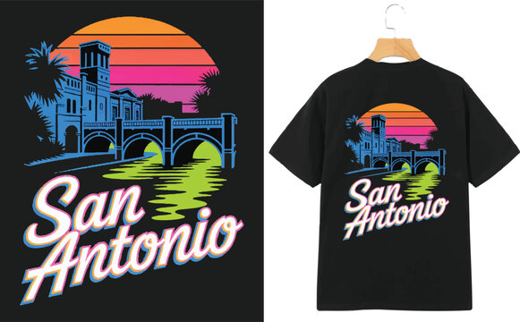San Antonio tee design. For t-shirt prints, posters, cards, stickers and other uses.