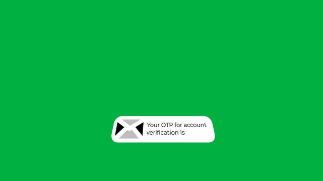 Push Notification with OTP (One Time Password ) Message on green background