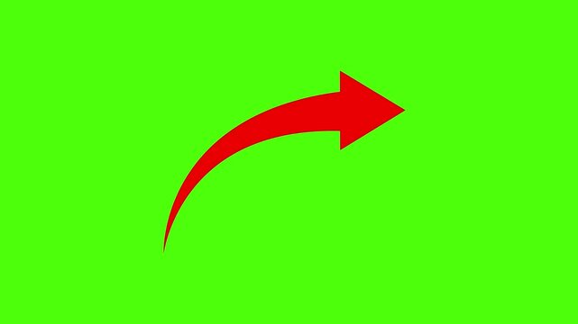 A vibrant red arrow curves upward against a bright green background.