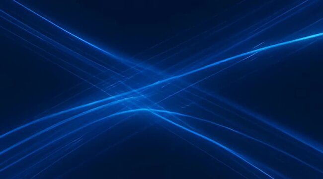 Abstract dark background with luminous blue lines intersecting and creating geometric patterns