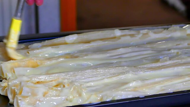 Turkish Dessert Kadayif with pistachio powder - Burma kadayif