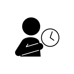 時間を確認しているイメージの人型アイコン