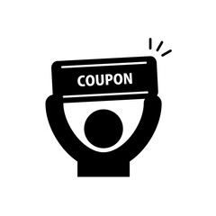 クーポンを受け取ったイメージの人型アイコン