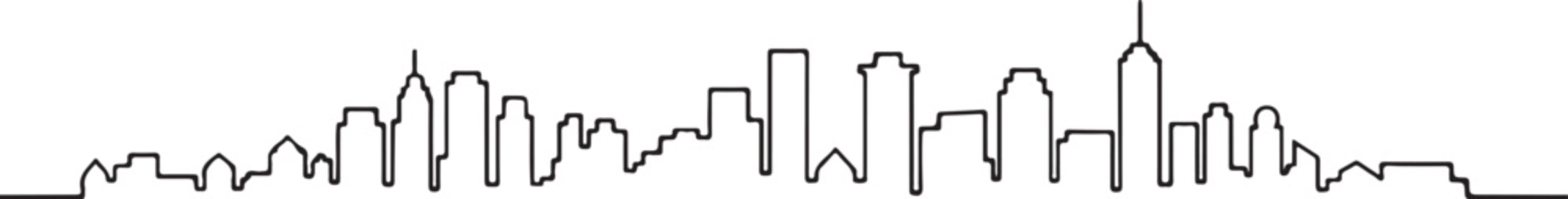 skyline nyc urban landscape continuous one line graphic