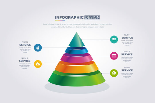 Infographics pyramid triangular chart timeline