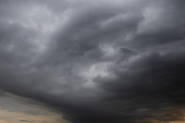 Fototapeta premium Thick grey storm clouds in the sky.