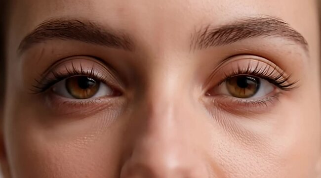A close up of hazel eyes of a beautiful woman with focus