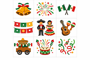 Fototapeta premium Mexican Independence and National Celebration: Festive Patriotic Icon