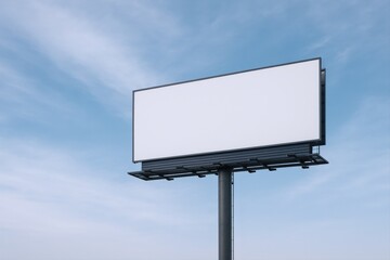 Obraz premium Billboard Mockup Against a Cloudy Sky for Outdoor Advertising and Marketing Campaigns