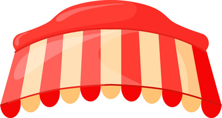 Shop awning. Red stripe marquee tent element © ssstocker