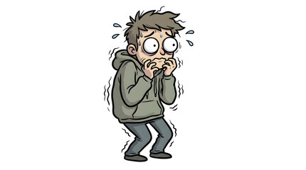 Fototapeta premium Man Experiencing Cold and Discomfort.