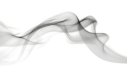Obraz premium Abstract black smoke wave on a clean white background.