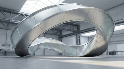 Fototapeta premium Sustainable Circular Economy Concept with Recycled Aluminum Industrial Infrastructure
