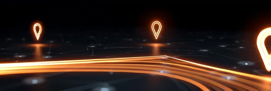 Animated business roadmap with glowing path and digital checkpoints