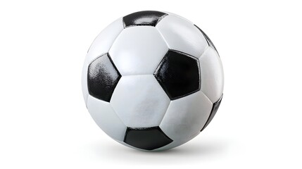 Naklejka premium Classic Black and White Soccer Ball Isolated on a Pristine White Background.