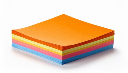 stack of colorful office stickers isolated on white background with shadow